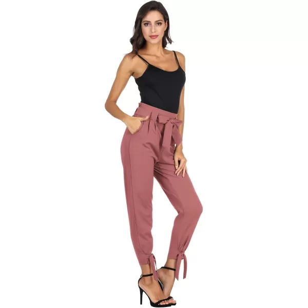 GRACE KARIN Womens Casual High Waist Pencil Pants with BowKnot Pockets for WorkSalmon Pink