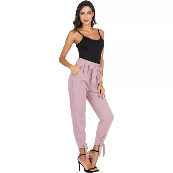 GRACE KARIN Womens Casual High Waist Pencil Pants with BowKnot Pockets for WorkTea Rose