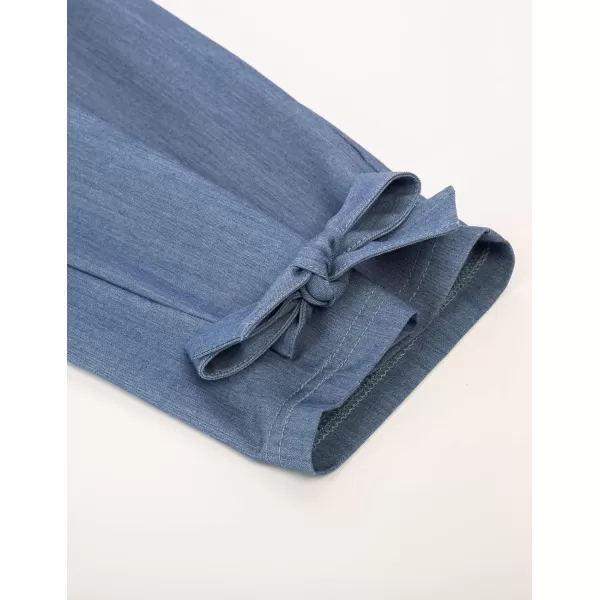 GRACE KARIN Womens Casual High Waist Pencil Pants with BowKnot Pockets for WorkUpgraded Styleblue