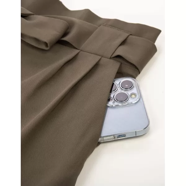 GRACE KARIN Womens Casual High Waist Pencil Pants with BowKnot Pockets for WorkUpgraded Stylebrown