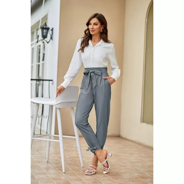 GRACE KARIN Womens Casual High Waist Pencil Pants with BowKnot Pockets for WorkUpgraded Stylegrey