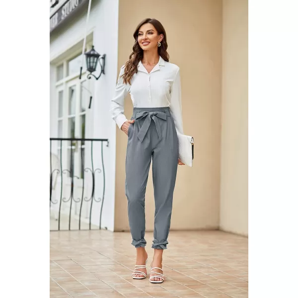 GRACE KARIN Womens Casual High Waist Pencil Pants with BowKnot Pockets for WorkUpgraded Stylegrey