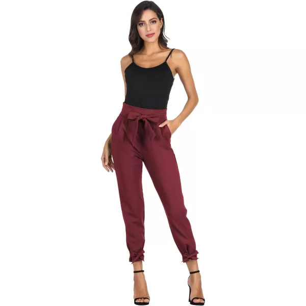 GRACE KARIN Womens Casual High Waist Pencil Pants with BowKnot Pockets for WorkWine