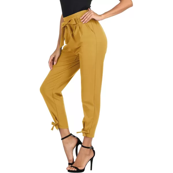 GRACE KARIN Womens Casual High Waist Pencil Pants with BowKnot Pockets for WorkYellow