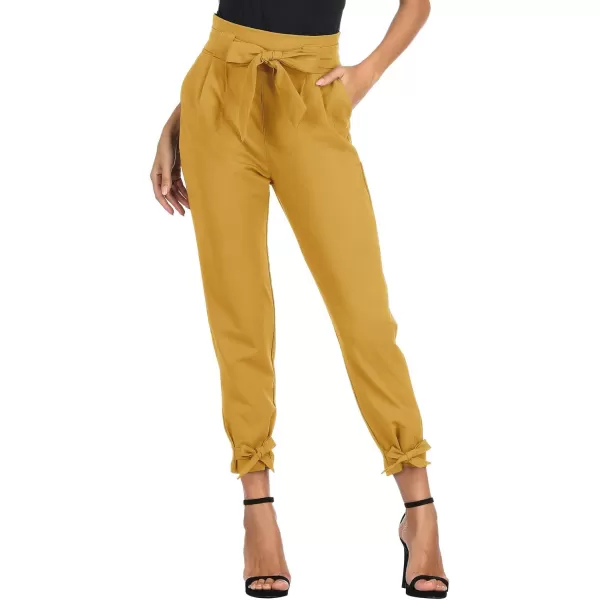 GRACE KARIN Womens Casual High Waist Pencil Pants with BowKnot Pockets for WorkYellow