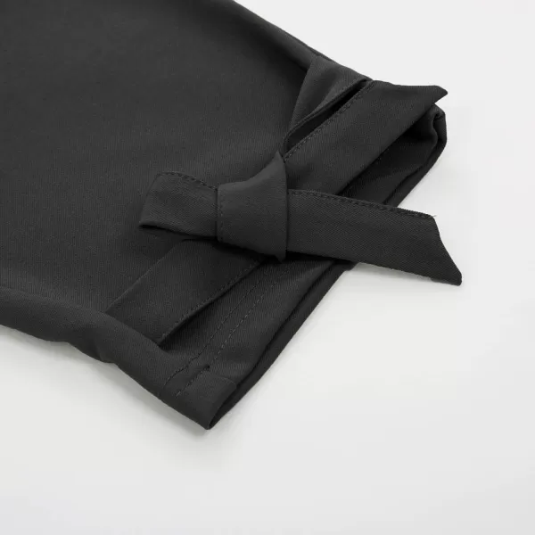 GRACE KARIN Womens Casual High Waist Pencil Pants with Pockets BowKnot Cropped Paper Bag Pants for WorkBlack
