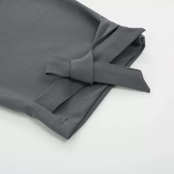 GRACE KARIN Womens Casual High Waist Pencil Pants with Pockets BowKnot Cropped Paper Bag Pants for WorkCharcoal Gray