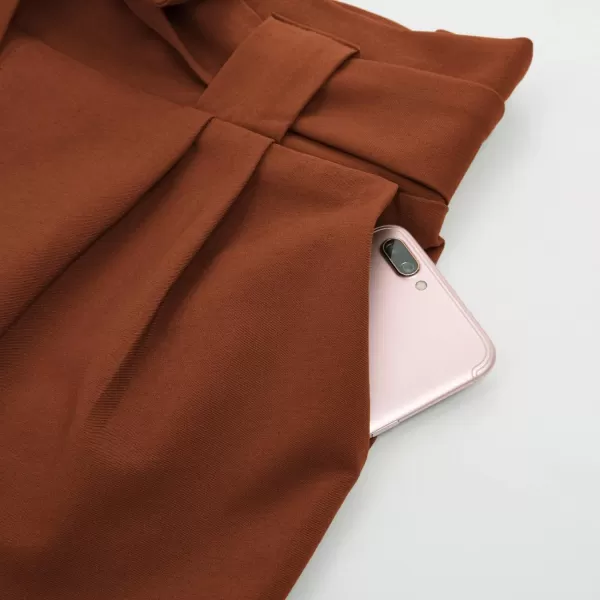 GRACE KARIN Womens Casual High Waist Pencil Pants with Pockets BowKnot Cropped Paper Bag Pants for WorkCoffee
