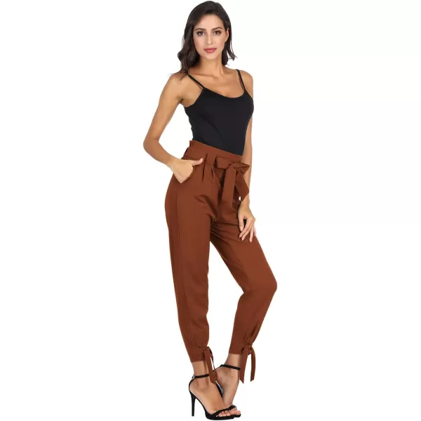 GRACE KARIN Womens Casual High Waist Pencil Pants with Pockets BowKnot Cropped Paper Bag Pants for WorkCoffee