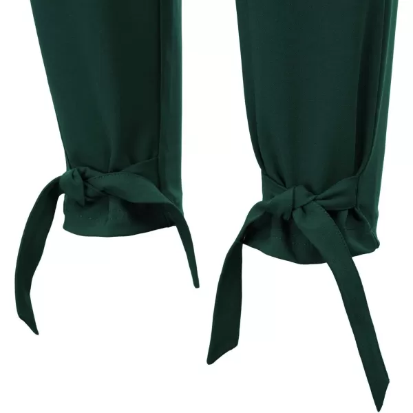 GRACE KARIN Womens Casual High Waist Pencil Pants with Pockets BowKnot Cropped Paper Bag Pants for WorkDark Green