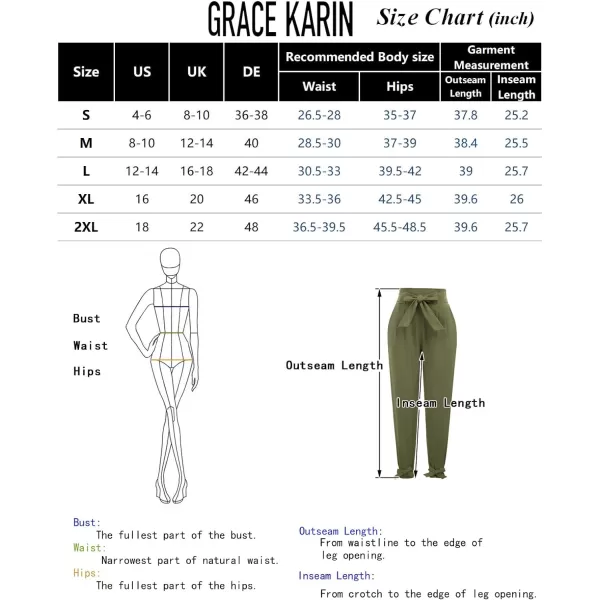 GRACE KARIN Womens Casual High Waist Pencil Pants with Pockets BowKnot Cropped Paper Bag Pants for WorkFuchsia