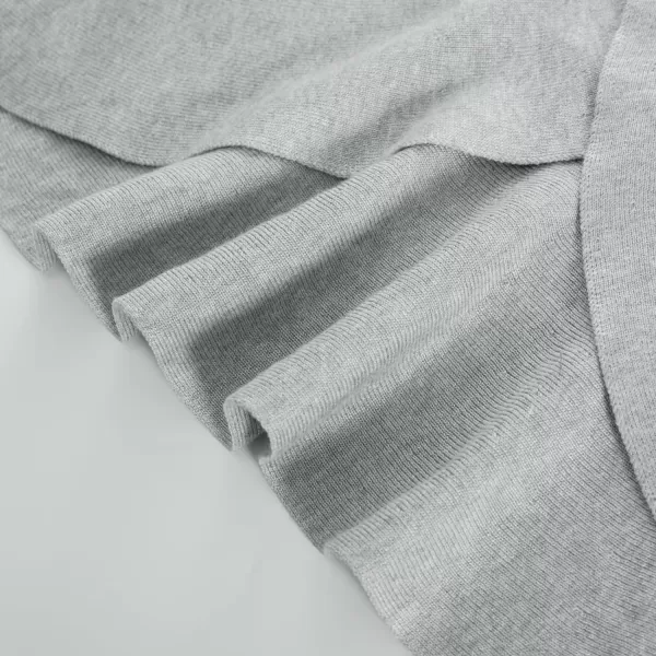 GRACE KARIN Womens Casual Lightweight Open Front Cardigans Soft Draped Ruffle ShrugsLight Gray