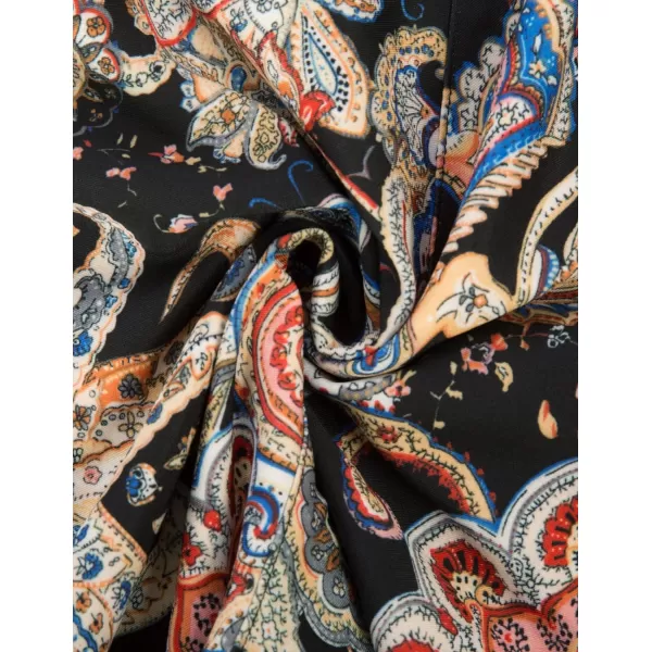 GRACE KARIN Womens Casual Pants Self Tie BowKnot Ankle Length Pencil Pants with Pockets926black Florallong