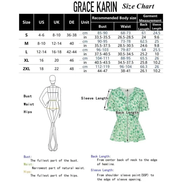 GRACE KARIN Womens Casual Tops Dressy Chiffon Ruffled Short Sleeve Peplum Blouses Summer Floral V Neck Flowy ShirtsBlue