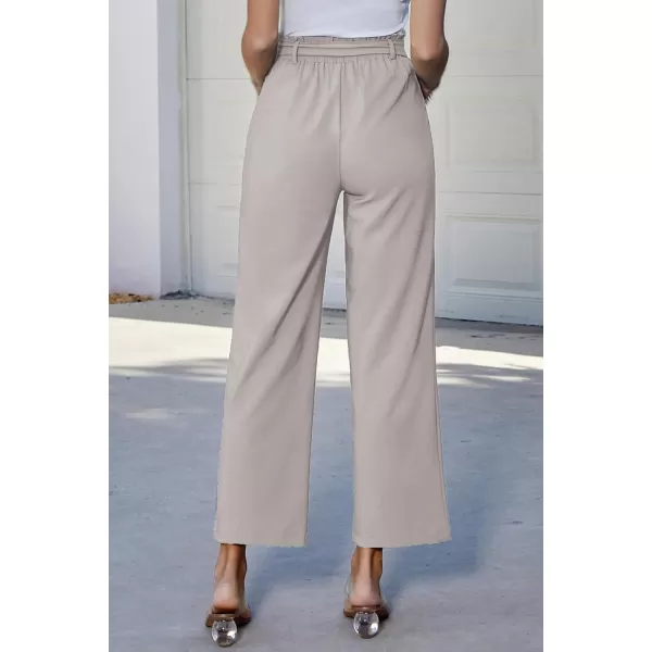 GRACE KARIN Womens Casual Wide Leg Pants Business Casual Trousers with PocketsApricot