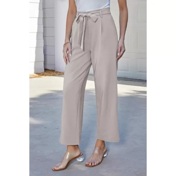 GRACE KARIN Womens Casual Wide Leg Pants Business Casual Trousers with PocketsApricot