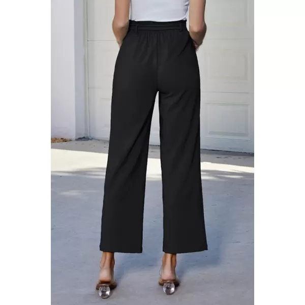 GRACE KARIN Womens Casual Wide Leg Pants Business Casual Trousers with PocketsBlack
