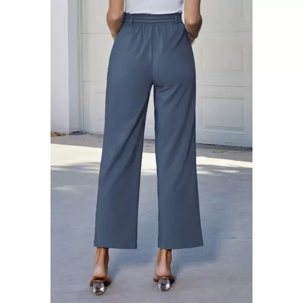 GRACE KARIN Womens Casual Wide Leg Pants Business Casual Trousers with PocketsGrayblue