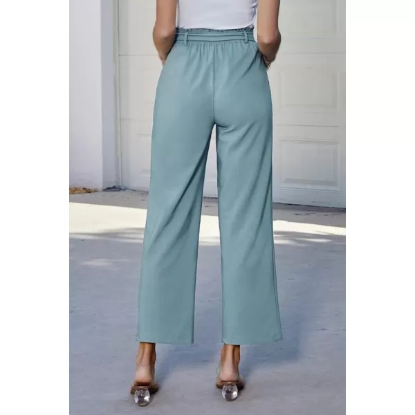 GRACE KARIN Womens Casual Wide Leg Pants Business Casual Trousers with PocketsGraygreen