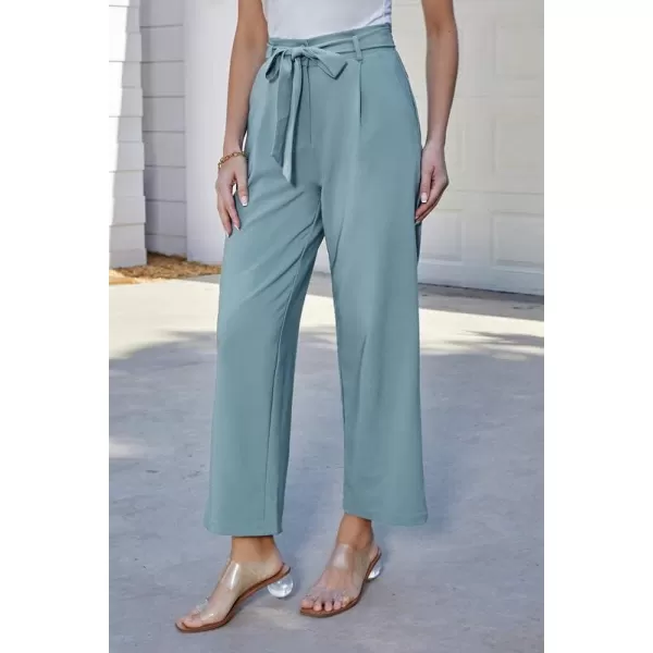 GRACE KARIN Womens Casual Wide Leg Pants Business Casual Trousers with PocketsGraygreen