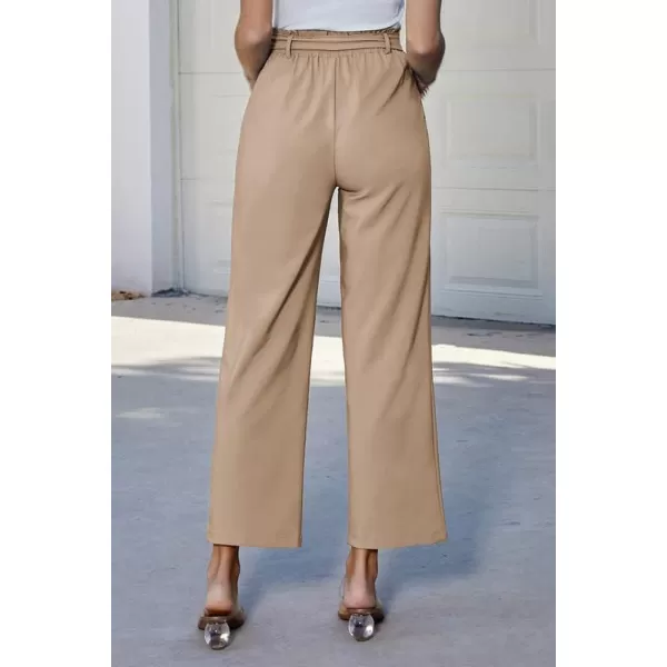 GRACE KARIN Womens Casual Wide Leg Pants Business Casual Trousers with PocketsKhaki