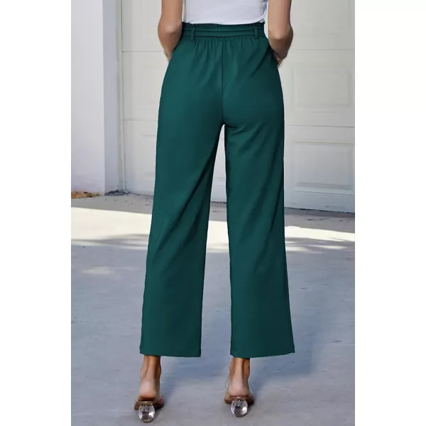 GRACE KARIN Womens Casual Wide Leg Pants Business Casual Trousers with PocketsTeal Blue