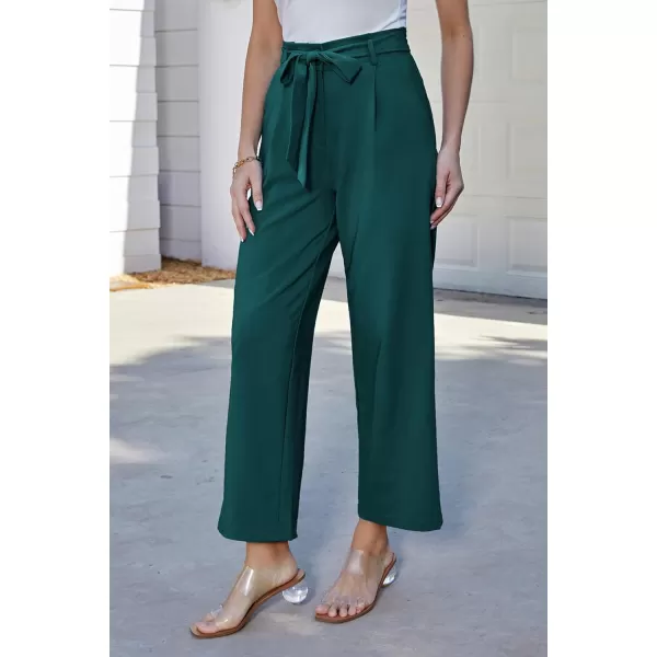 GRACE KARIN Womens Casual Wide Leg Pants Business Casual Trousers with PocketsTeal Blue