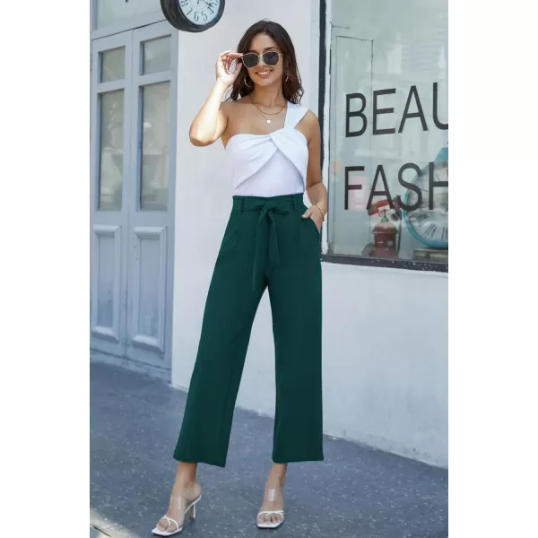 GRACE KARIN Womens Casual Wide Leg Pants Business Casual Trousers with PocketsTeal Blue