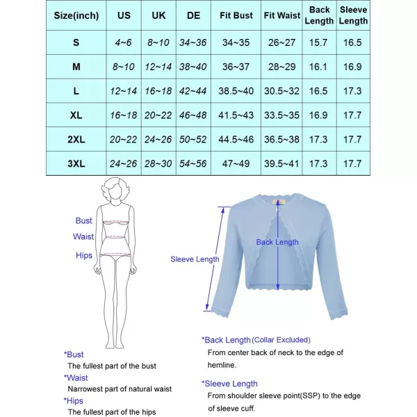 GRACE KARIN Womens Classic 34 Sleeve Open Front Shrug Sweaters Lace Knit Cropped Bolero Cardigan for Evening DressesRed