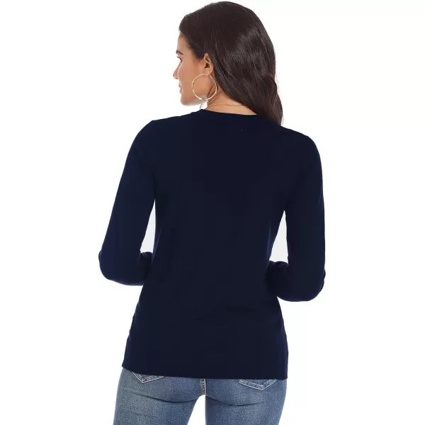 GRACE KARIN Womens Classic Long Sleeve Knit Cardigan Sweaters Casual Open Front Button Down Cardigan S3XLCablenavy Blue
