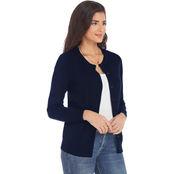 GRACE KARIN Womens Classic Long Sleeve Knit Cardigan Sweaters Casual Open Front Button Down Cardigan S3XLCablenavy Blue