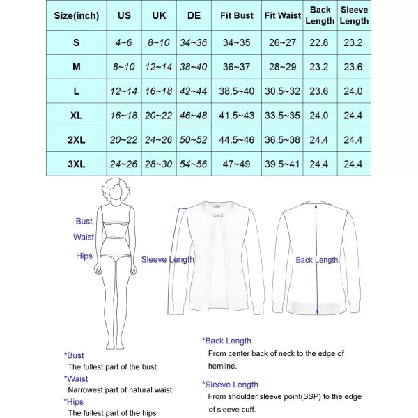 GRACE KARIN Womens Classic Long Sleeve Knit Cardigan Sweaters Casual Open Front Button Down Cardigan S3XLLight Blue