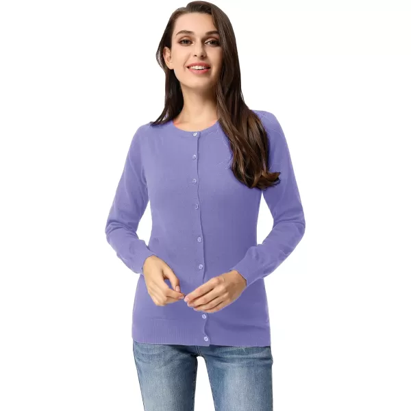 GRACE KARIN Womens Classic Long Sleeve Knit Cardigan Sweaters Casual Open Front Button Down Cardigan S3XLPurple