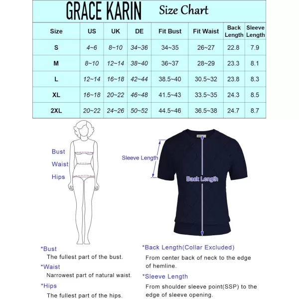 GRACE KARIN Womens Classic Long Sleeve Knit Cardigan Sweaters Casual Open Front Button DownnbspCardigan S3XLHollow Outnavy Blue