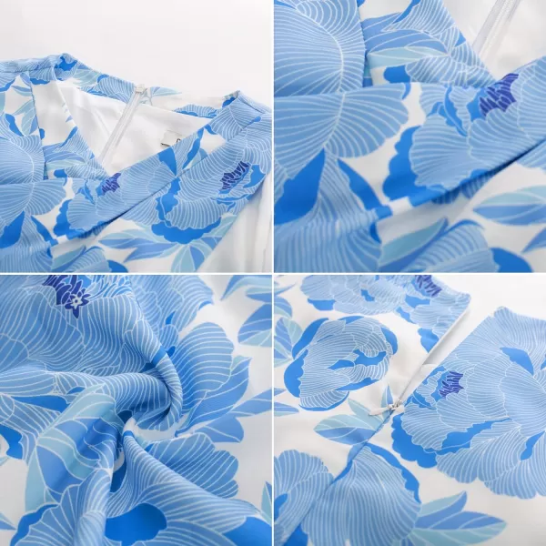 GRACE KARIN Womens Criss Cross Halter Neck Tops Sleeveless Blouses Shirts Dressy Elegant Casual Tank TopWhite Blue Flower