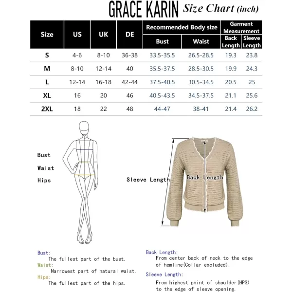 GRACE KARIN Womens Cropped Cardigan 2024 Crochet Knit Casual Lightweight Summer Cardigan V Neck HollowOut Bolero Shrug TopsBeige