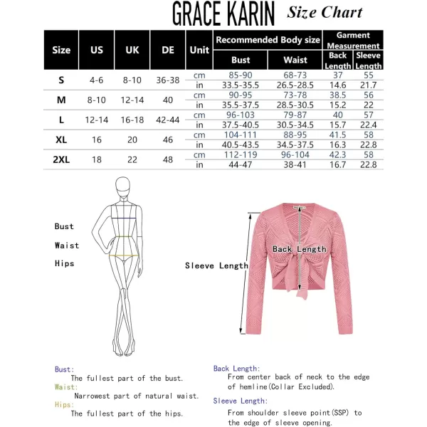 GRACE KARIN Womens Cropped Cardigan Long Sleeve Tie Front Crochet Knitted Bolero Shrug Cardigan SweaterApricot