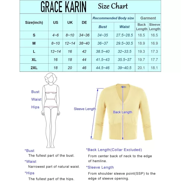 GRACE KARIN Womens Cropped Cardigan VNeck Button Down Open Front Ribbed Knit Shrug SweaterBright White