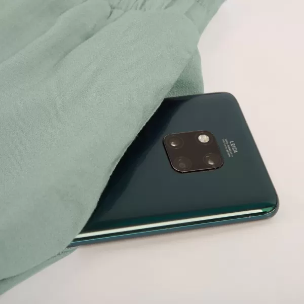 GRACE KARIN Womens Cropped Paper Bag Waist Pants with PocketsGreen