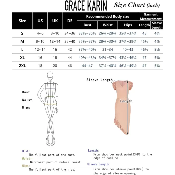 GRACE KARIN Womens Elegant Sequin Party Dress V Neck Flutter Sleeve Irregular Hem Cocktail Midi Bodycon DressesBlack