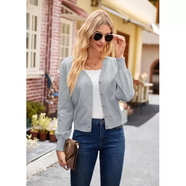 GRACE KARIN Womens Fall Sweaters Cardigan 2023 Open Front Button Lightweight Cardigans V Neck Knit OutwearGreylong Sleeve