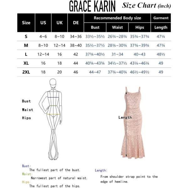 GRACE KARIN Womens Formal Sequin Dress for Women 2023 Elegant Mermaid Bodycon Maxi Evening Party Gown Prom DressesBlack