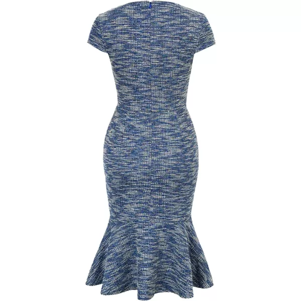 GRACE KARIN Womens Gorgeous Work Pencil Dress Cap Sleeve Sexy Bodycon DressBlue