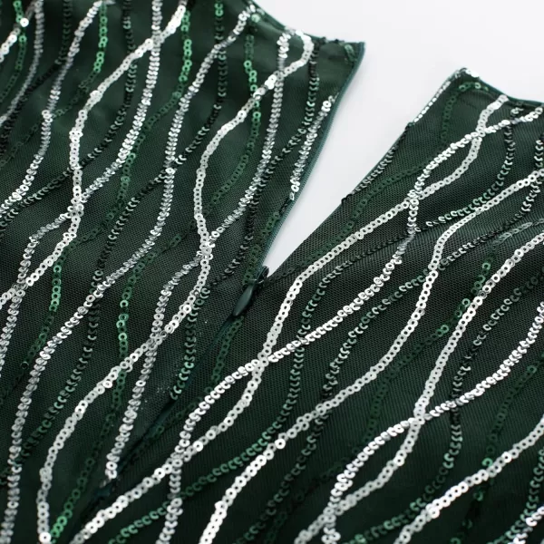 GRACE KARIN Womens Gorgeous Work Pencil Dress Cap Sleeve Sexy Bodycon DressDark Green Sequins