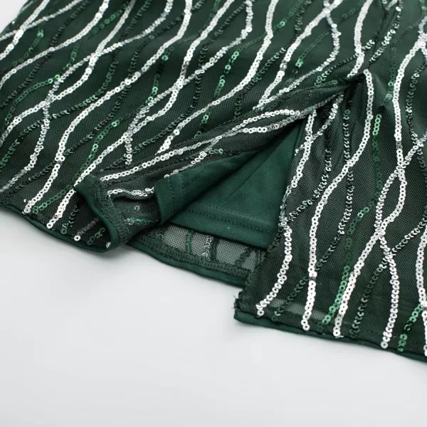GRACE KARIN Womens Gorgeous Work Pencil Dress Cap Sleeve Sexy Bodycon DressDark Green Sequins
