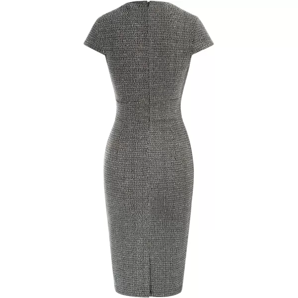 GRACE KARIN Womens Gorgeous Work Pencil Dress Cap Sleeve Sexy Bodycon DressTweedgrey