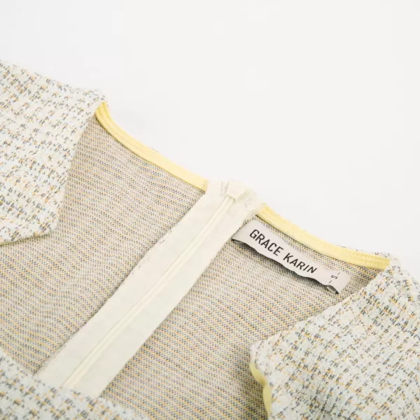 GRACE KARIN Womens Gorgeous Work Pencil Dress Cap Sleeve Sexy Bodycon DressTweedyellow