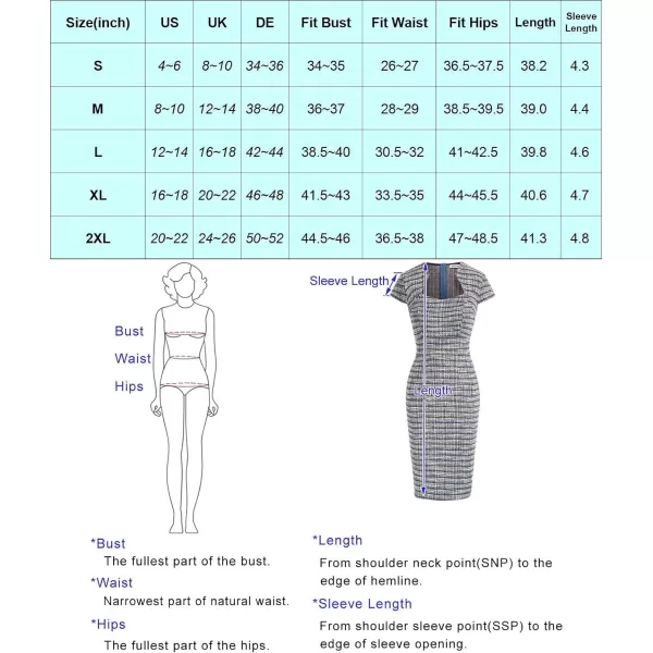GRACE KARIN Womens Gorgeous Work Pencil Dress Cap Sleeve Sexy Bodycon DressTweedyellow