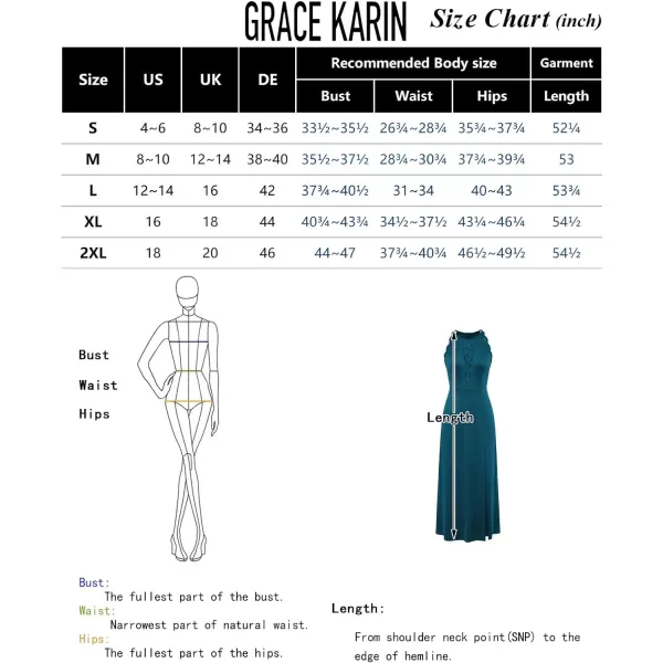 GRACE KARIN Womens Halter Dresses Lace Pathwork Sleeveless Party Dress Side Slit Cocktail Maxi DressBlack