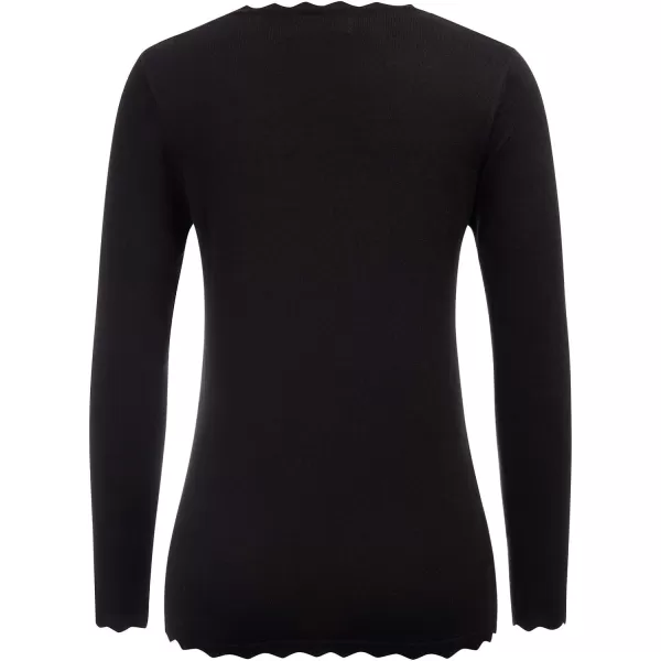 GRACE KARIN Womens High Stretchy Long Sleeve Pullover Sweater Blouse TopBlack